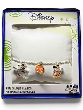 Disney LA Rocks Mickey Minnie Halloween Charm Bracelet Pumpkin Witch NIB